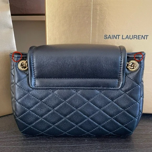 Saint Laurent Black Quilted Crossbody Bag with Gold Logo - Picture 6 of 14